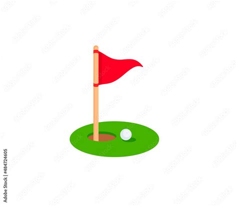 Flag in Hole vector isolated icon. Golf Flag emoji illustration. Golf ...