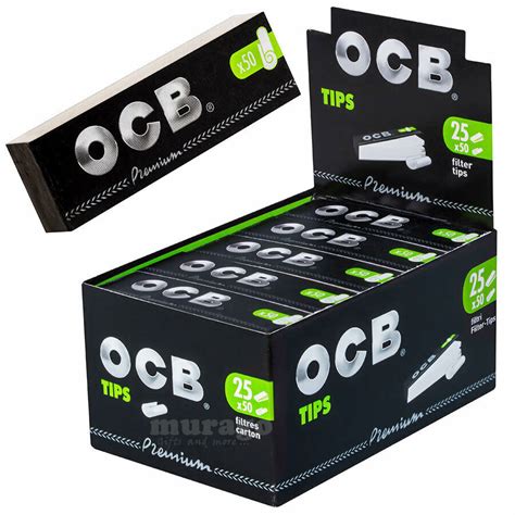 OCB 25er Box Je 50 Filter Tips Filtertips Premium Zigarettenfilter Slim