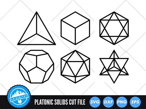 Platonic Solids SVG Sacred Geometry Cut File Geometric SVG By LD