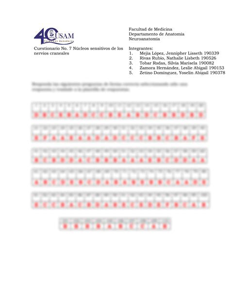 Solution N Cleos Sensitivos De Los Nervios Craneales Studypool