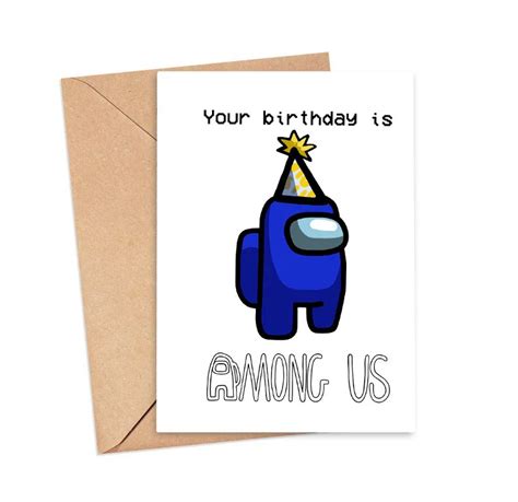 Happy Birthday Card Among Us Card Among Us Birthday Card Printable