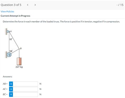 Solved Determine The Force In Each Member Of The Loaded Chegg