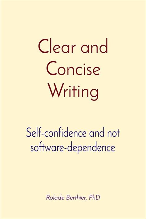 Clear And Concise Writing Ebook Rolade Berthier 9782958659714