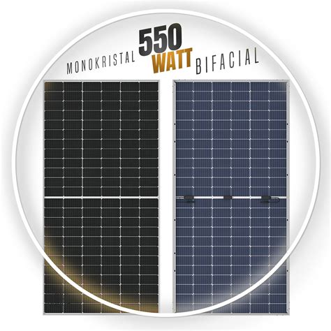 Sistem Solar Bifacial 550W Watt Güneş Paneli Monokristal 144 Hücre