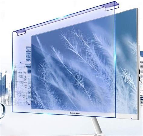 Wlwleo Desktop Computer Screen Protector Film Hanging Anti Blue Light Screen