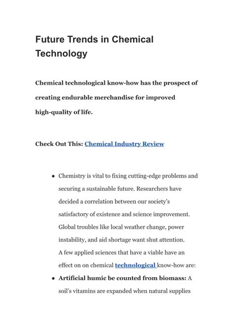 PPT - Future Trends in Chemical technology PowerPoint Presentation ...