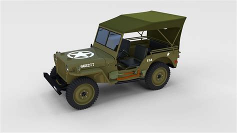 D Military Jeep Willys