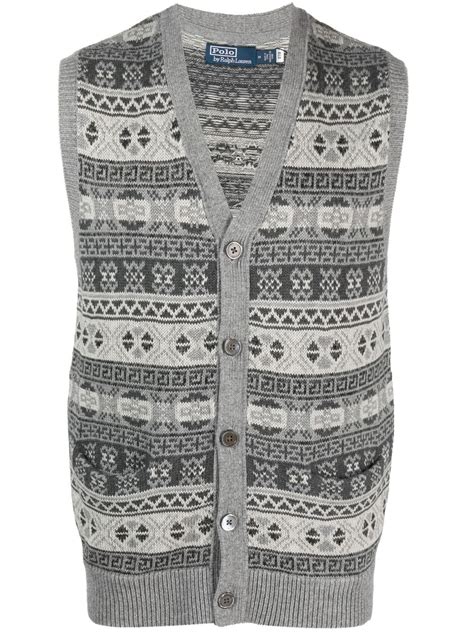 Polo Ralph Lauren Fair Isle Intarsia Knit Waistcoat Farfetch