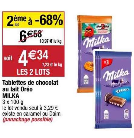 Promo Tablettes De Chocolat Au Lait Or O Milka Chez Migros France