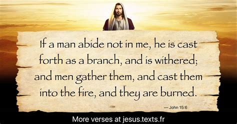 A Quote From Jesus Christ If A Man Abide Not In Me He Is Cast Forth