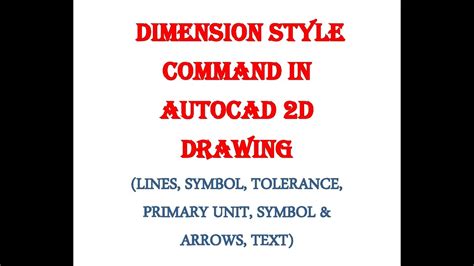 Autocad Dimension Setting Part Set Different Types Of