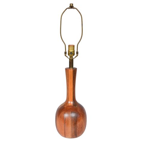 Danish Modern Solid Teak Wood Turned Tear Drop Table Lamp 1950s At 1stDibs