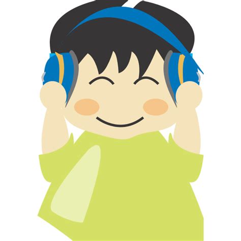 Boy With Headphones Vector Clip Art Free Svg