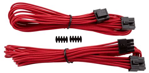 Premium Individually Sleeved Eps12vatx12v Cables Type 4 Generation 3 Red