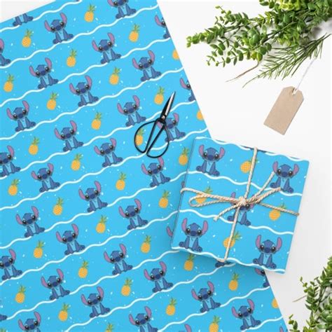 Pineapple Lilo And Stitch Themed Wrapping Gift Paper Etsy