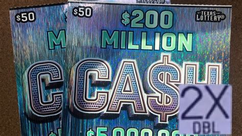 2X Multiplier 50 200 Million Cash Texas Lottery Scratch Off Ticket