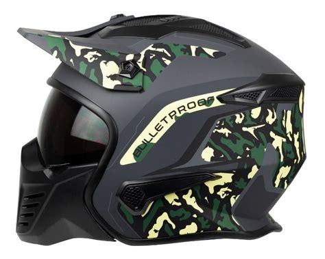 Casco Modular Retro Edge Kombat Camo Certificado Dot Chopper Edge Helmets