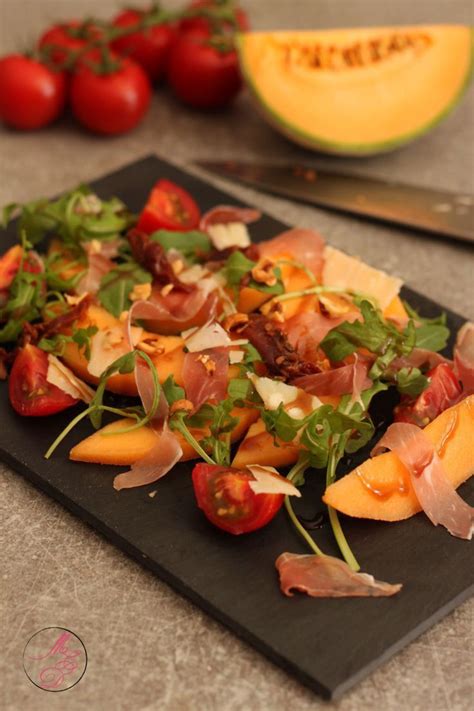 Salade De Melon Jambon Cru Mozzarella Et Roquette Artofit