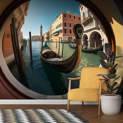 Amazing View Italy Venice Canal Gondola City Wallpaper Large Wall Mural