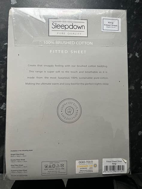 Sleepdown Fitted King Size Bed Sheet 100 Brushed Cotton Flannelette