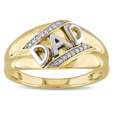 Shop Miadora 10k Yellow Gold Diamond Accent Mens Dad Ring On Sale