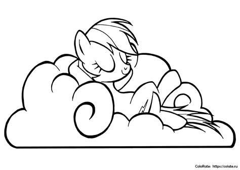 Радуга Дэш раскраски (My Little Pony) распечатать на А4