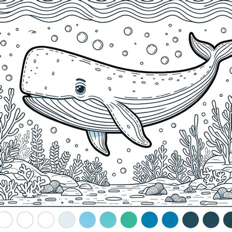 Underwater Sperm Whale Coloring Page Free Printable Pages