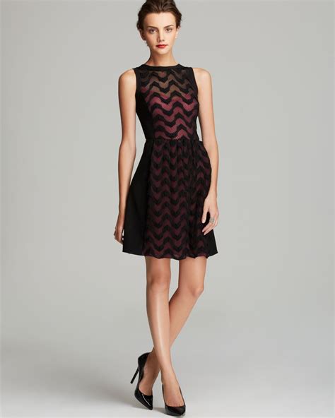 Plenty By Tracy Reese Dress Lace Spirals Combo In Black Pink Black Lyst