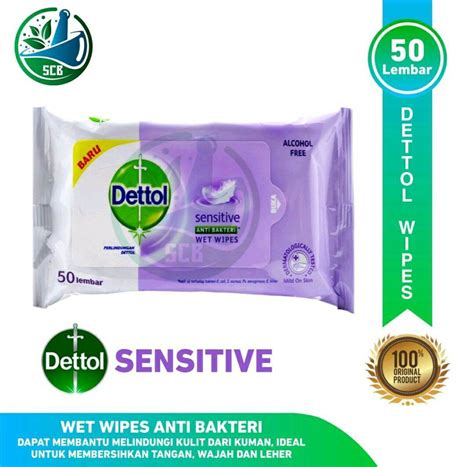 Dettol Sensitive Anti Bakteri Wet Wipes Isi Lembar Ungu Tissu