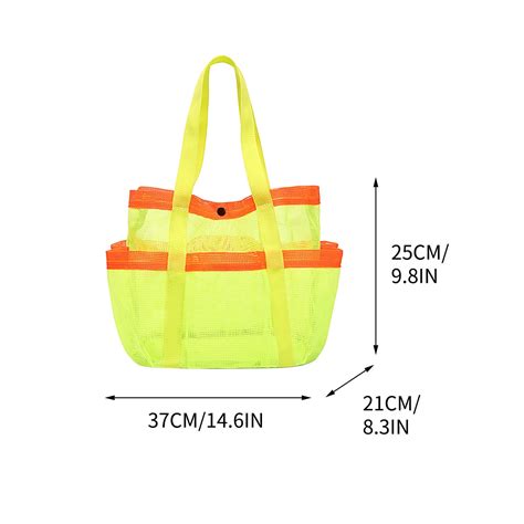 Yangjinlian Mesh Beach Bag Large Beach Tote Waterproof Sandproof With Pockets For Toys Pool Bag