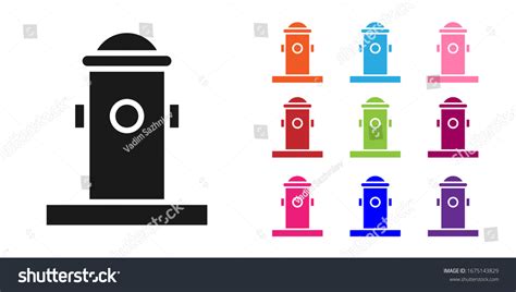 Black Fire Hydrant Icon Isolated On Stock Vector Royalty Free