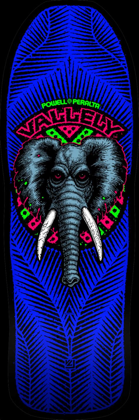 Powell Peralta Mike Vallely Elephant Classic Skateboard Deck Blacklight