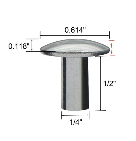 14 Diameter X 12 Length Brazier Head Solid Aluminum Rivets Fix Leaky Ebay