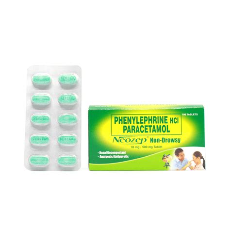 Neozep Non Drowsy Phenylephrine Hydrochloride Paracetamol Mg