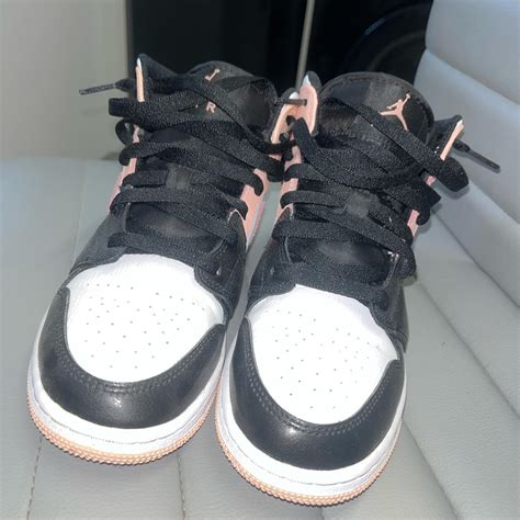 Jordan 1 high Pink black white colour way Size... - Depop