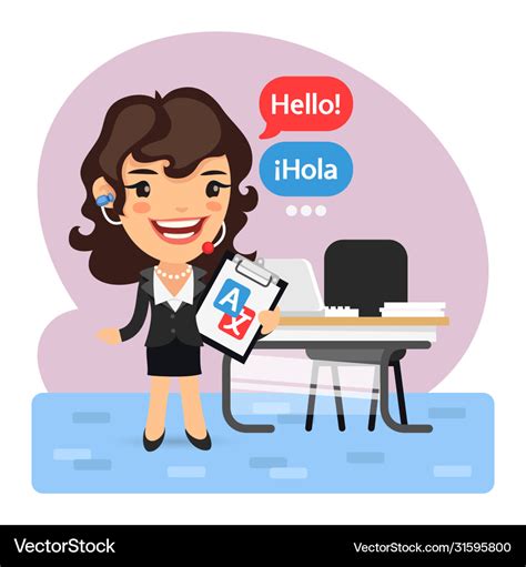 Cartoon businesswoman language translator Vector Image