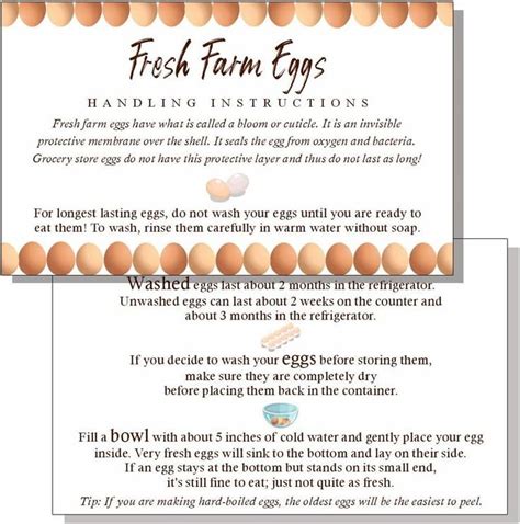 Maosh Fresh Farm Eggs Handling Instructions Egg Handling Instructions For Farm Fresh Eggs 50