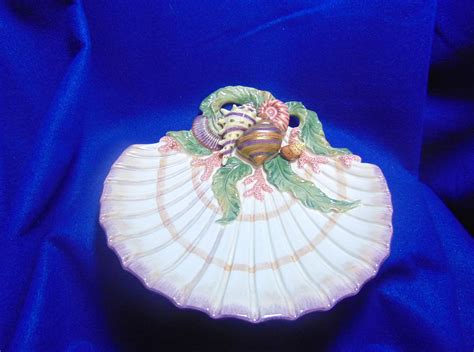 Fitz And Floyd Oceana Series Seashells Plate Wall Decor Hanging Plate Nautilus Decor