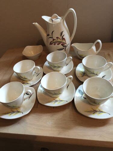 Midwinter Pottery Jessie Tait Falling Leaves Coffee Set Fashion Shape