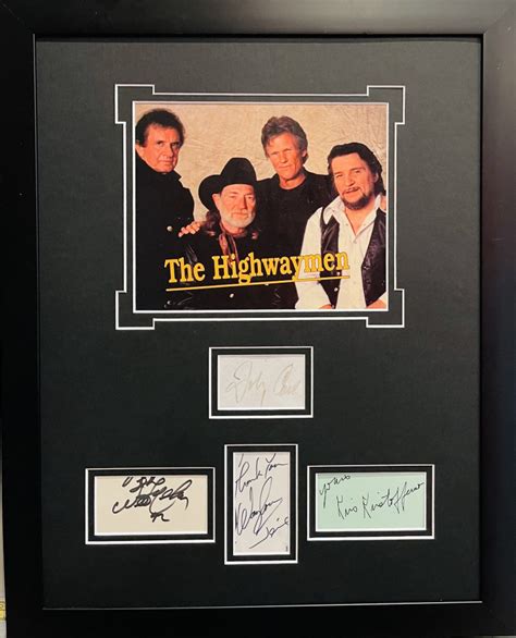 "The Highwaymen" 16x20 Custom Framed Cut Display Signed by (4) with ...