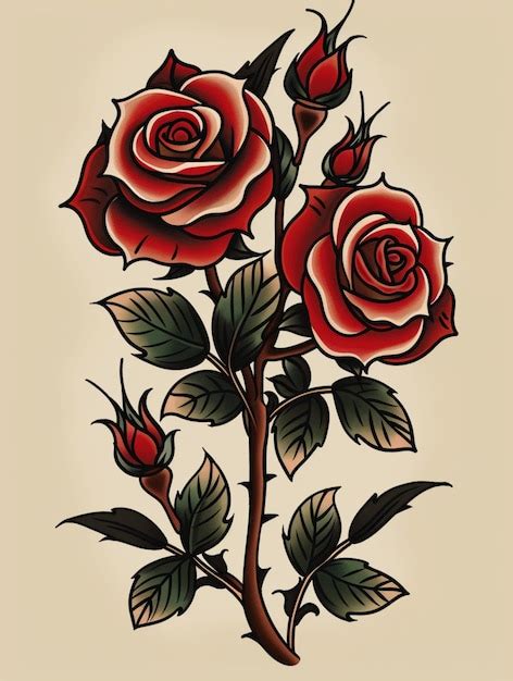 Hermosos Dibujos De Rosas Rojas Dise O Adecuado Para Tatuajes Vector