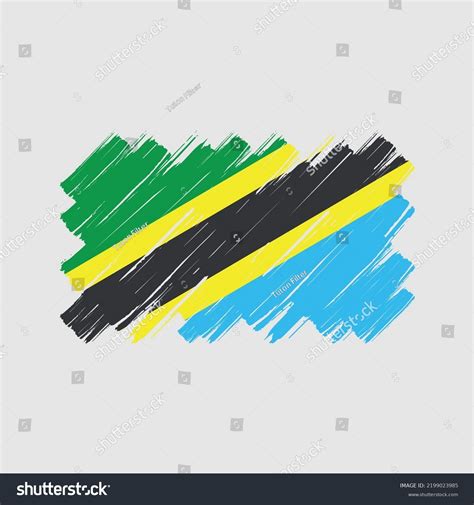 Tanzania Flag Brush Strokes National Flag Stock Vector Royalty Free