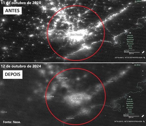 Imagens De Sat Lite Da Nasa Mostram S O Paulo Antes E Depois De Apag O