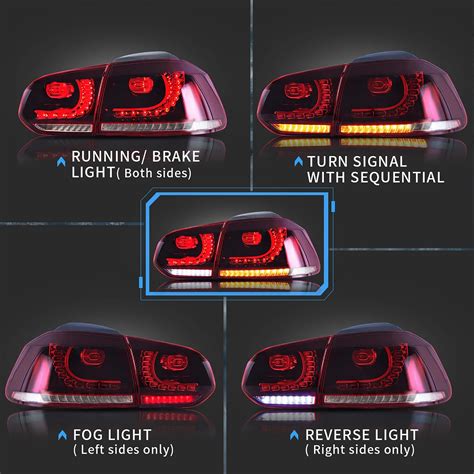 R20 GTI Look Dynamic FULL LED Tail Lights For Volkswagen Golf 6