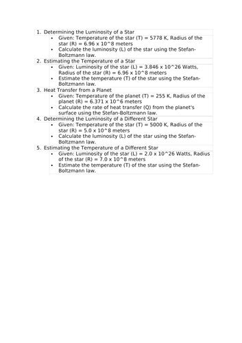 Exploring Black Body Radiation Thermodynamics And Starshine A Level