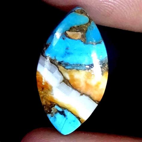 Natural Spiny Oyster Copper Turquoise Cabochon Gemstone Loose Etsy