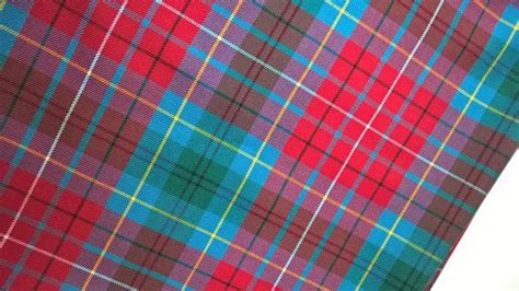 Red Tartan Fabric Red Plaid Fabric Red With Turquoise Blue Etsy Tartan Fabric Plaid Fabric