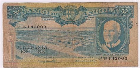 Angola / Portuguese - 50 Escudos 1962 used currency note - KB Coins ...