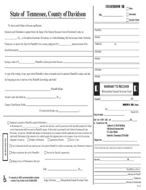 Fillable Online Circuitclerk Nashville General Sessions Forms Fax Email