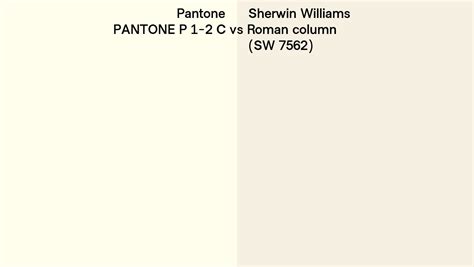 Pantone P 1 2 C Vs Sherwin Williams Roman Column Sw 7562 Side By Side Comparison